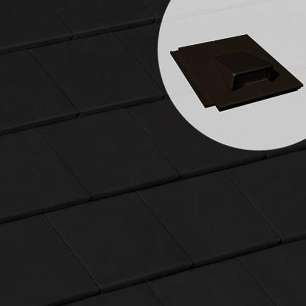 Tuile chatière en béton - Innotech - Noir - 42 x 33 cm