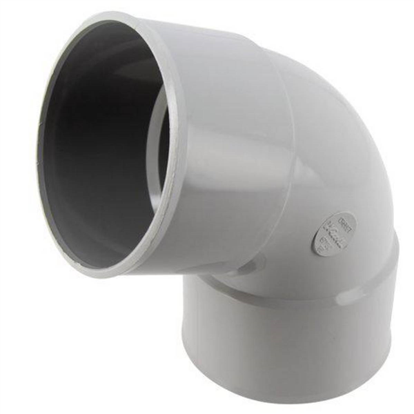 Coude cylindrique Nicoll pour tube de descente - Femelle/Femelle - Diamètre 80 mm - Angle 67°30 - Techtan - Gris