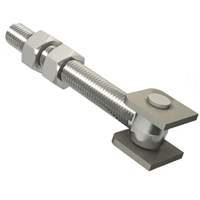 Gond réglable à visser M18 avec chape pour portail battant - Vantail de 150 Kg - Acier zingué - Lot de 2