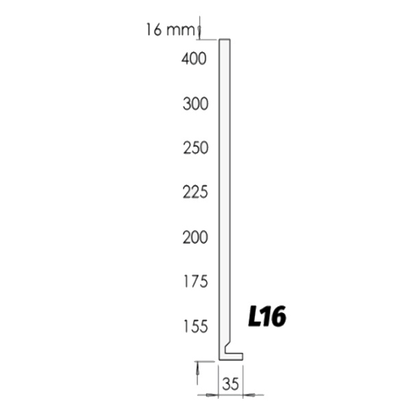 Planche de rive PVC Rivecel L16 à profil carré - Haut. 225,00 MM - ép. 16,00 MM - Long. 5,00 M - Blanc