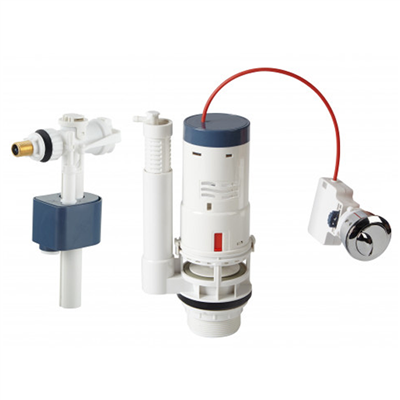 Ensemble de chasse à câble double volume 3/6l - Noyon et Thiebault - avec robinet flotteur latéral M3/8