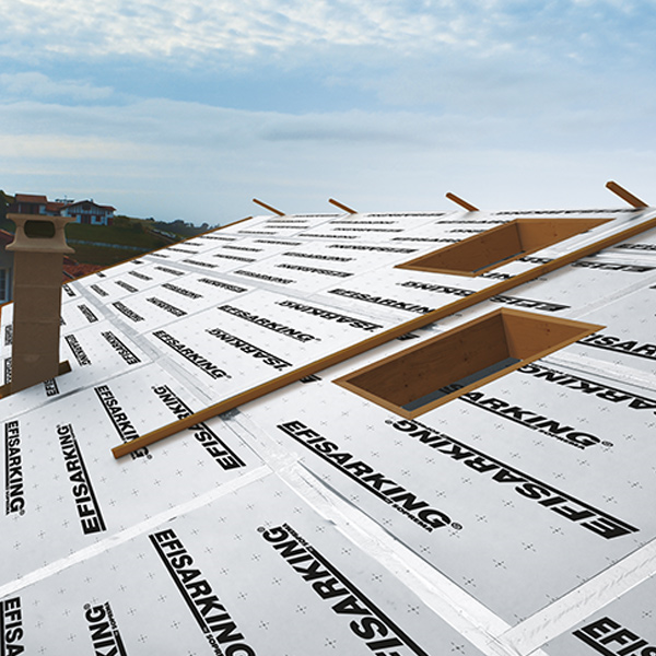 Panneau isolant en polyuréthane pour toiture en pente - Efisarking Soprema - R= 6,00 m².K/W - 2,40 M x 1,20 M - ép.130 MM