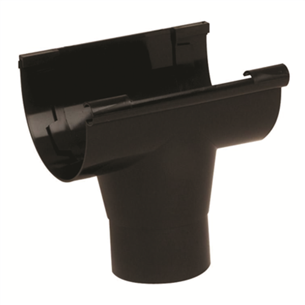Naissance centrale à coller Nicoll NAC25N pour gouttière LG25 - Techtan - tube de descente de 80 mm - noir