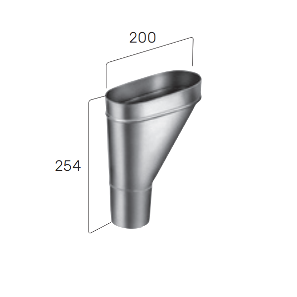Cuvette de branchement en zinc naturel VMZINC pour tuyau de descente de gouttière de 80 MM