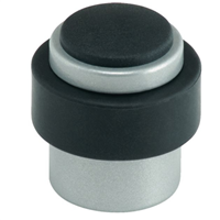 Butée de porte au sol Vachette 3737 en zamak anodisé argent avec amortisseur