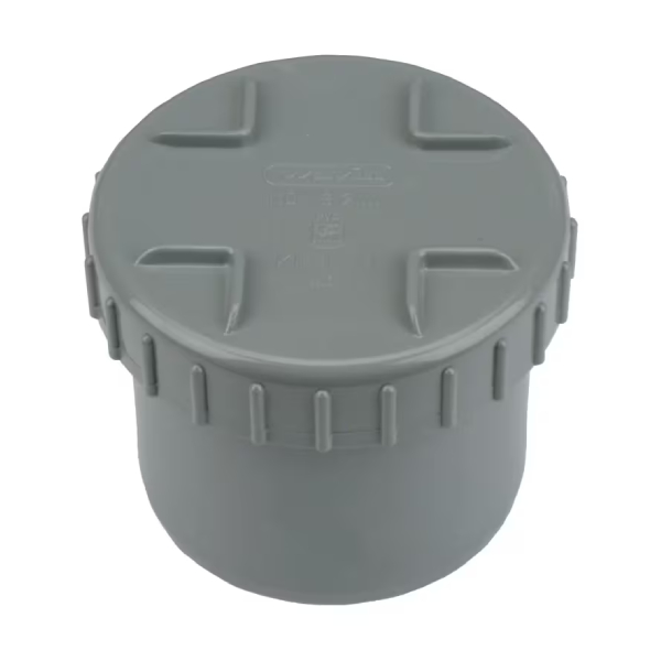 Tampon de visite PVC ø 75,0 mm - Bouchon à visser - Évacuation mâle à coller - Pour évacuation des eaux usées