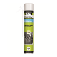 Mousse expansive polyuréthane manuelle Edia - Prêt à l'emploi - Beige - Aérosol 750 ml
