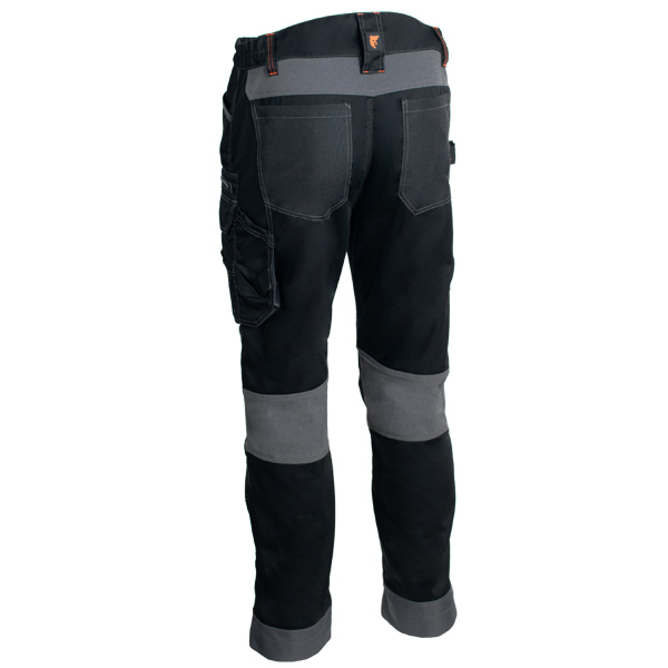 Pantalon de travail pour homme stretch coupe droite avec poches genouillères - Baru Coverguard - Noir - Taille M