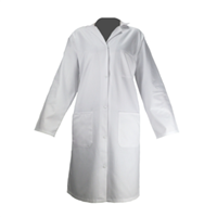 Blouse blanche pour femme 100% coton manches longues à pressions - PBV - Taille 4