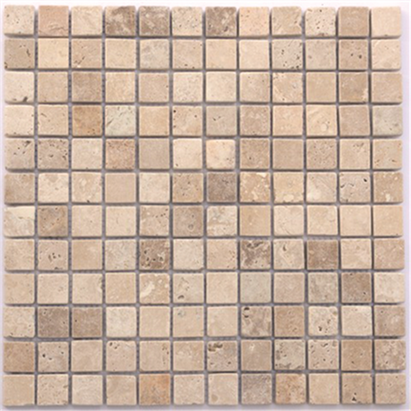 Mosaïque pierre naturelle calcaire TRAVERTIN - Noche - 4,8 x 4,8 cm - Plaque 30 CM x 30 CM - Ép.10 MM
