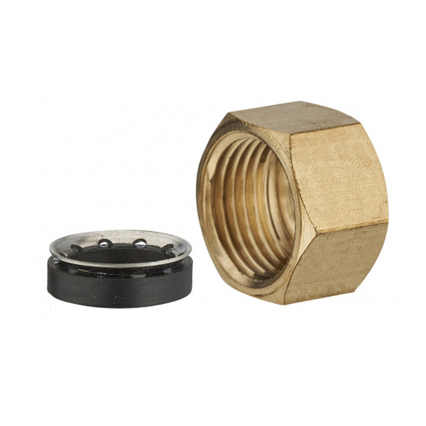 Écrou femelle avec joint mixte - Pour tube en cuivre - F 15 x 21 - Diamètre 14 mm - Laiton