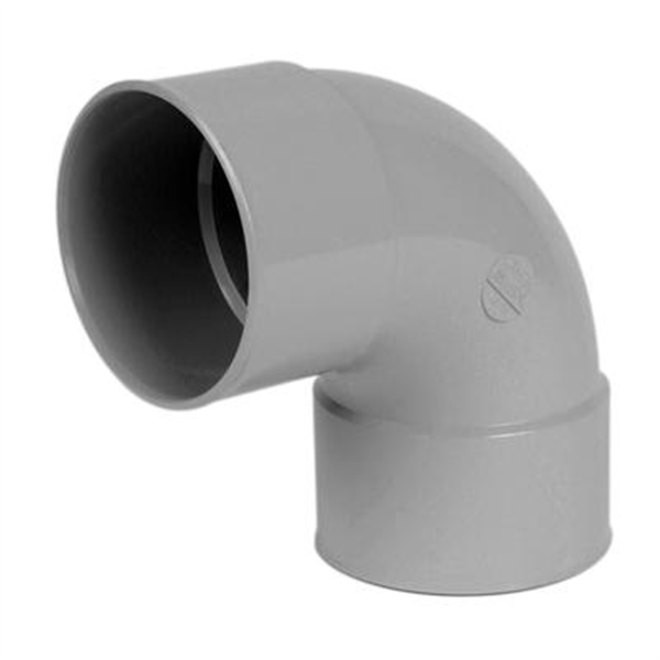 Coude femelle/femelle Nicoll pour tube de descente - Angle 87°30 - Diamètre 100 mm - Techtan Gris