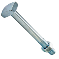 Boulon de charpente à tête carrée en acier zingué - avec écrou - 16 x 250 mm