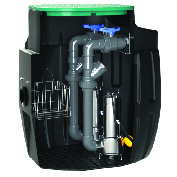 Station de relevage eaux chargées Sanirel 420 Double avec kit connexion 2 pompe 421 - Cuve 420L - Hauteur 100 cm