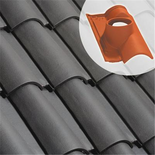 Tuile à douille en terre cuite - Oméga 10 - diamètre 160 mm - Ardoise