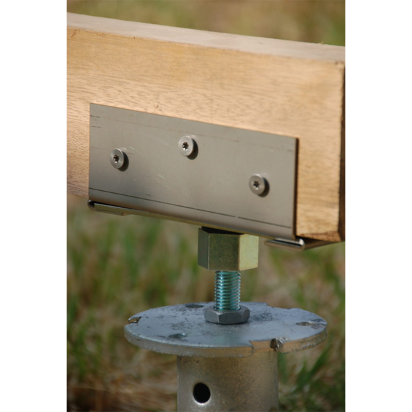 Connecteur Wood Pro pour structure horizontale bois sur vis de fondation Weasyfix - 160 x 60 x 3 mm