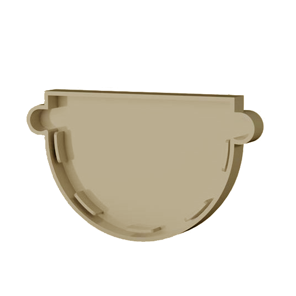 Fond de gouttière MEP 25FGU pour gouttière demi-ronde GD25 de développé de 250 mm - PVC Sable