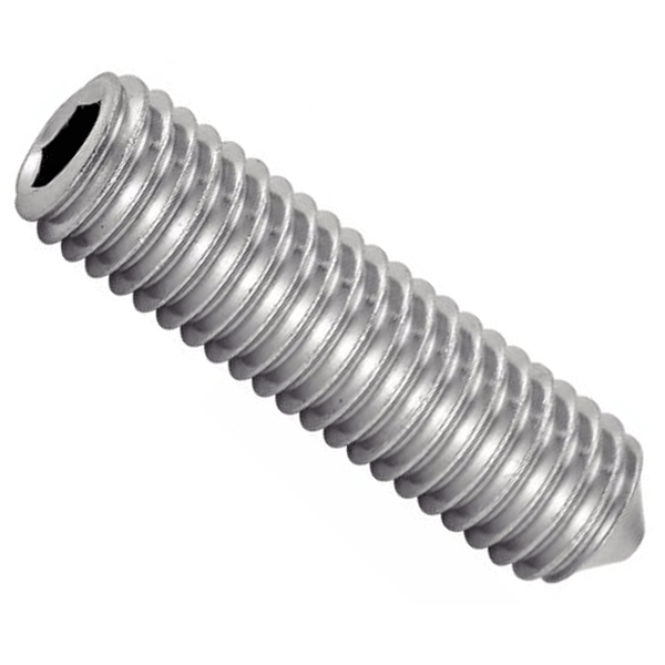 Vis à métaux sans tête six pans creux bout pointeau inox A2 DIN 914 ISO 4027 M6x16 - boîte de 100