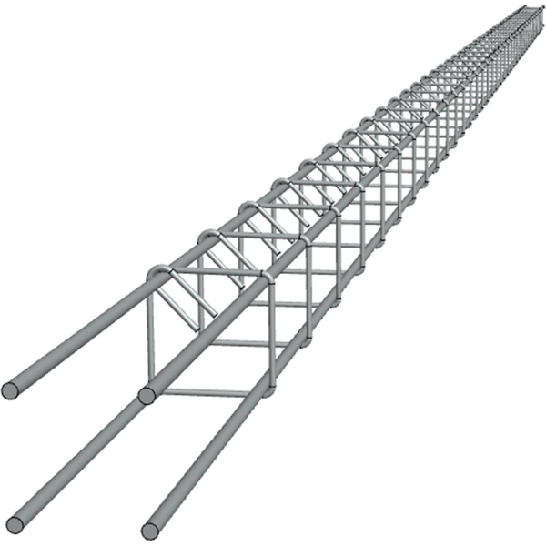 Armature de poteau en acier E15 - section 10 x 10 cm - 4 fils de diamètre 10 MM - longueur 6,00 M