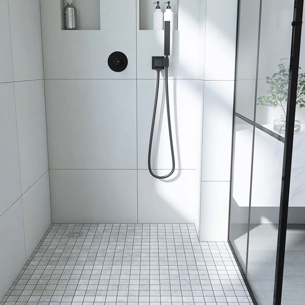 Carrelage mosaïque en céramique effet Béton - 5 x 5 cm - plaque de 30 x 30 cm - Gris