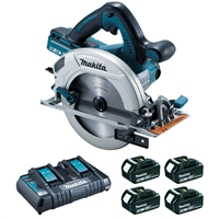 Scie circulaire à batterie Makita DHS710PT4J 36V Ø 190 mm en coffret avec 4 batteries 5.2Ah