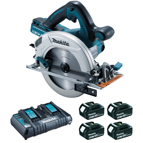 Scie circulaire à batterie Makita DHS710PT4J 36V Ø 190 mm en coffret avec 4 batteries 5.2Ah