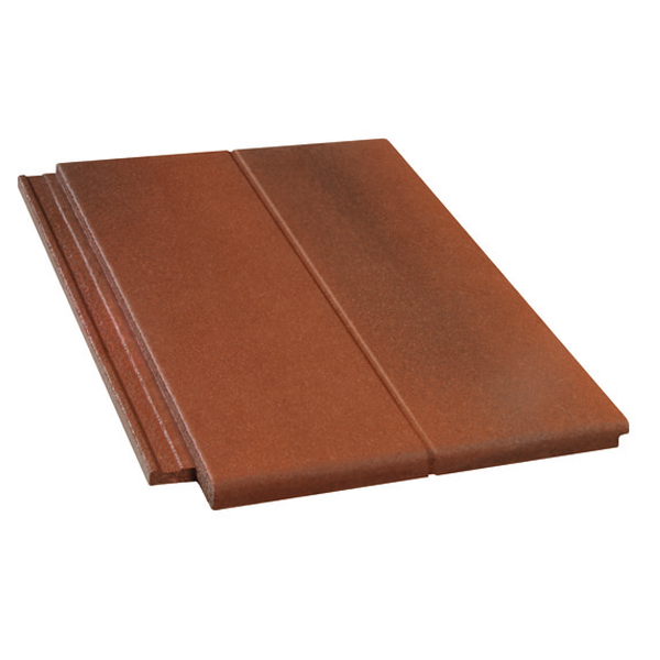 Tuile béton grand moule à aspect plat - Nobilee - Rouge vieilli - 42 x 33 cm