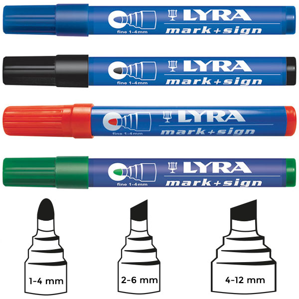 Marqueur indélébile Lyra Mark+Sign pointe fine coloris bleu