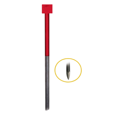 Piquet de chantier droit en Acier - ⌀ 14 mm x 1 m - Tête soudée peinture rouge