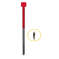 Piquet de chantier droit en Acier - ⌀ 14 mm x 1 m - Tête soudée peinture rouge