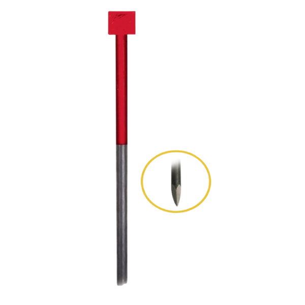 Piquet de chantier droit en Acier - ⌀ 14 mm x 1 m - Tête soudée peinture rouge
