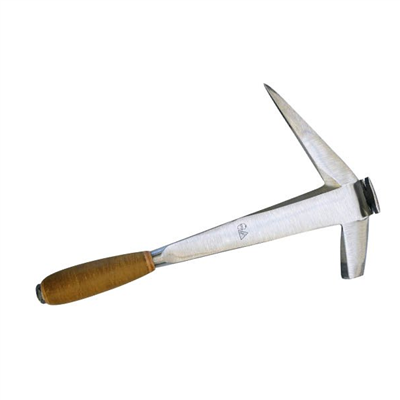 Marteau de couvreur-ardoisier forgé pour taille à gauche - Manche en cuir - 700 grammes - Jouanel