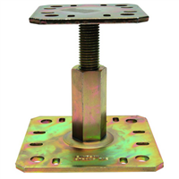 Pied de poteau réglable hauteur 100 à 150 mm platines 100 x 100 mm et 130 x 130 mm