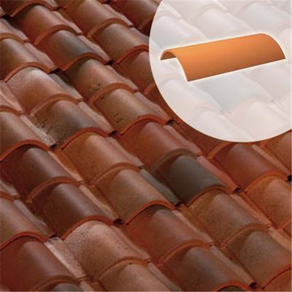 Demi-tuile en terre cuite - Romane Azur 5RZ - Vieille terre