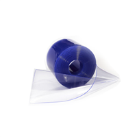 Lanière souple PVC Cristal bleu transparent 200 x 2 mm rouleau de 50 m