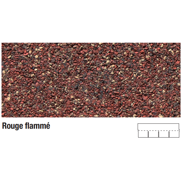 Bardeau bitumeux à 4 jupes Sopratuile pour toiture - coloris Rouge flammé - paquet de 3,05 m²