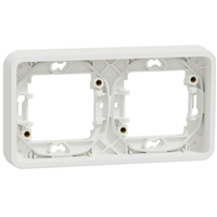 Cadre pour 2 postes encastrés à l'horizontale Schneider Mureva Styl - IP55 - IK08 - blanc RAL 9003