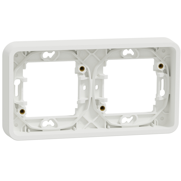 Cadre pour 2 postes encastrés à l'horizontale Schneider Mureva Styl - IP55 - IK08 - blanc RAL 9003