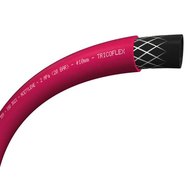 Tuyau de soudage acétylène (rouge) ISO 3821 - 20 bar - diamètre 10 x 17 mm - longueur 20 m