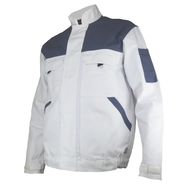 Blouson blanc de travail Typhon en polycoton blanc gris - S
