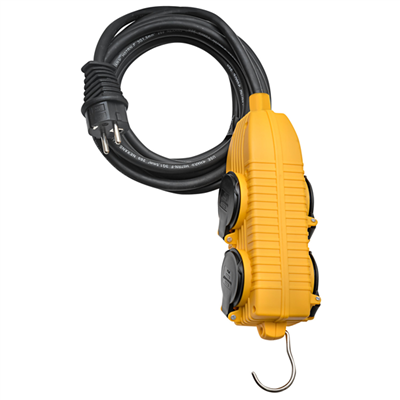 Rallonge électrique Brennestuhl câble de 5,0 M H07RN-F 3G2,5 avec Powerblock 4 prises à clapet IP44
