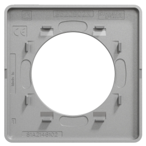Plaque de finition simple Schneider Odace Touch pour 1 poste encastré - ardoise liseré alu