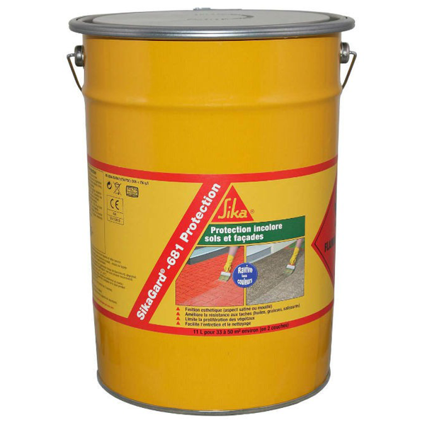 Imprégnation incolore pour sols et façades extérieures - Sikagard 681 Protection - 11,00 LTR
