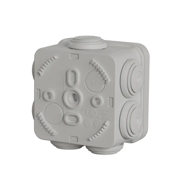 Boîte de dérivation en saillie Schneider Mureva Box étanche IP55 - 7 entrées de câble de 20 mm - 65x65x45 mm