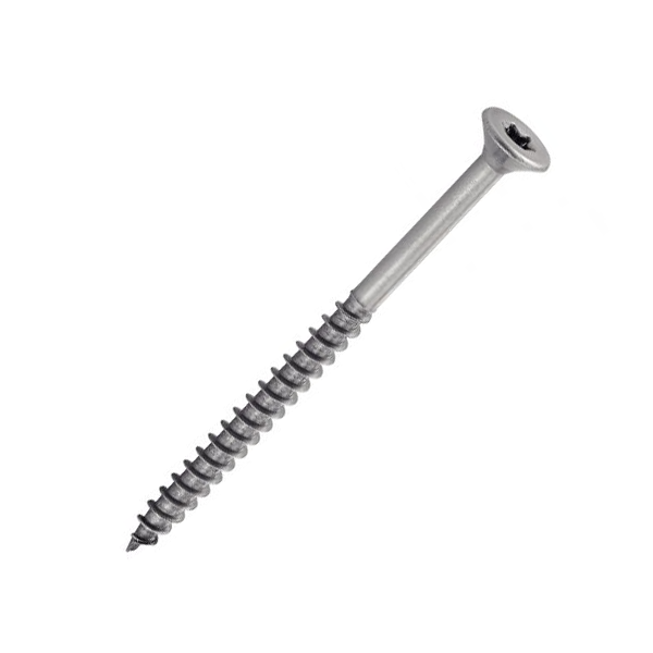 Vis pour aggloméré tête fraisée six lobes filetage partiel Inox A4 4.5x50/30 mm - boîte de 200