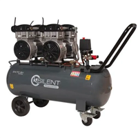 Compresseur d'air silencieux et sans huile - Silent 24/80 SH Lacme - capacité 80 litres - 8 bar maxi - débit restitué 267 l/mn