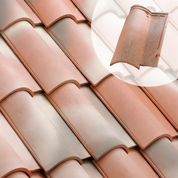 Tuile en terre cuite - Plein Sud Gélis - emboîtement grand moule fortement galbée - Ancien