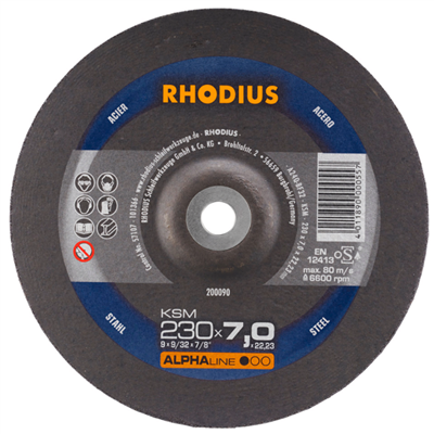 Disque à meuler acier KSM Rhodius 230 x 7.0 x 22.23 mm