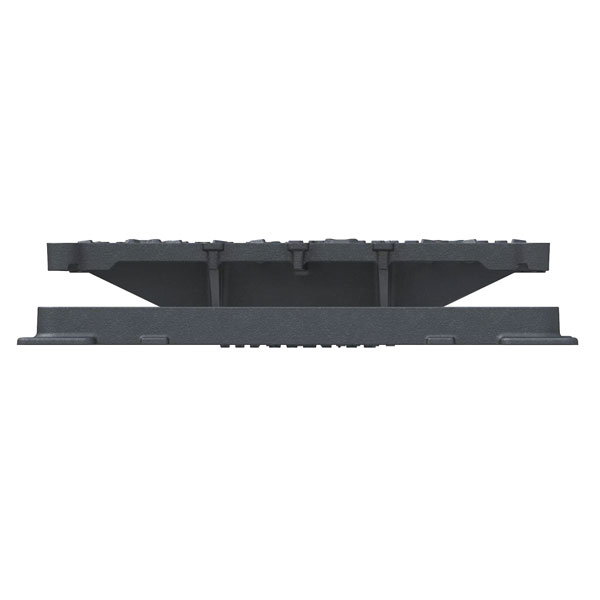 Grille carrée plate en fonte PMR C250 avec cadre - ouverture libre 500,0 mm x 500,0 mm