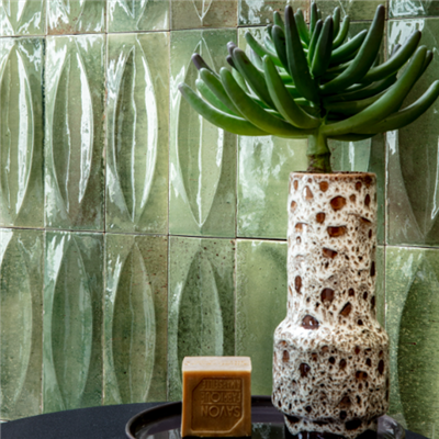 Faïence salle de bain effet zellige - Gleeze Glossy - 20,0 CM x 7,5 CM - ép. 10,00 MM - Giada